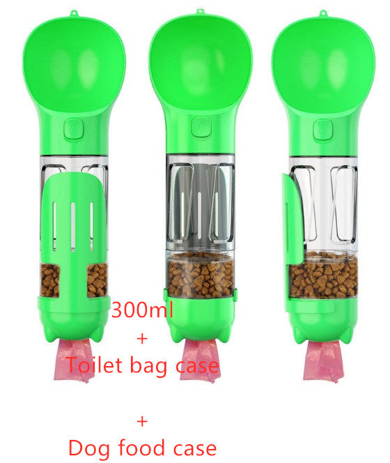 3-in-1 Portable Pet Water Bottle with Bowl & Waste Bag Storage