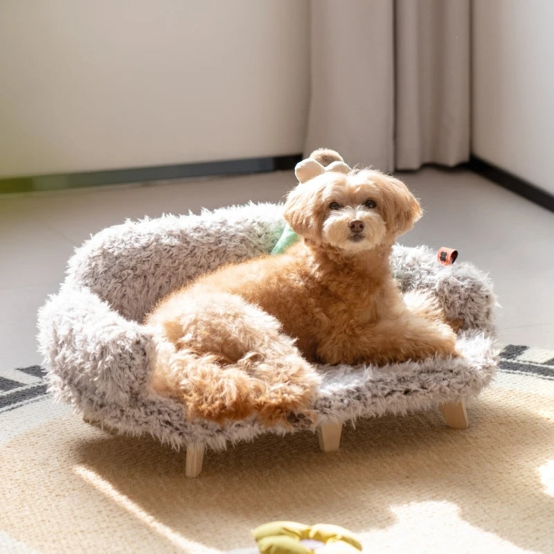Cozy Wooden Kennel Bed for Indoor Pets