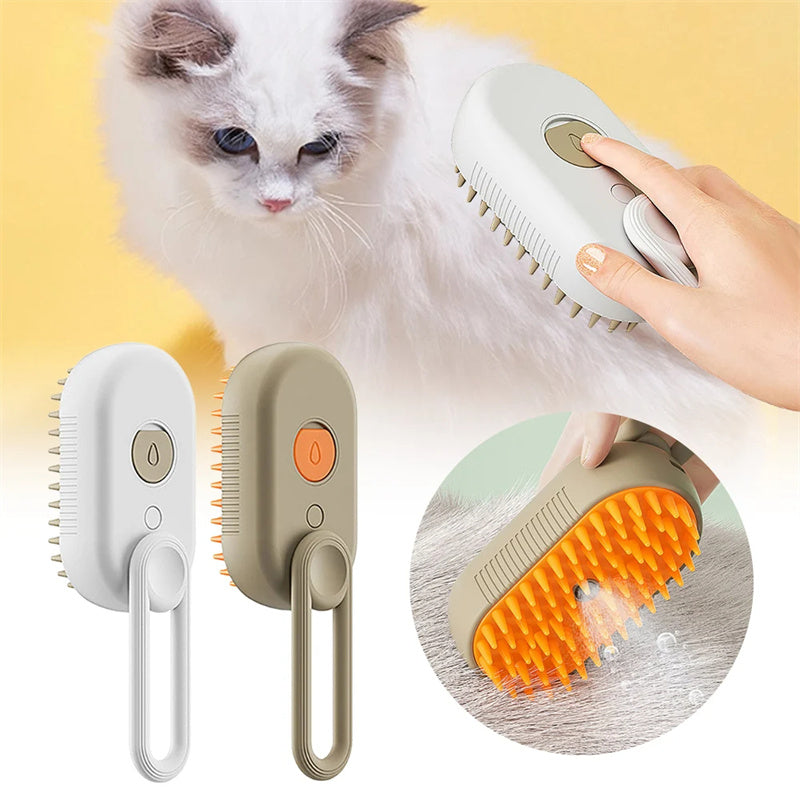 3-in-1 Steam Grooming Brush for Cats & Dogs – Massage, Cleaning & Hair Removal