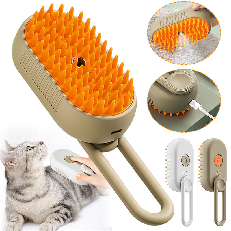 3-in-1 Steam Grooming Brush for Cats & Dogs – Massage, Cleaning & Hair Removal