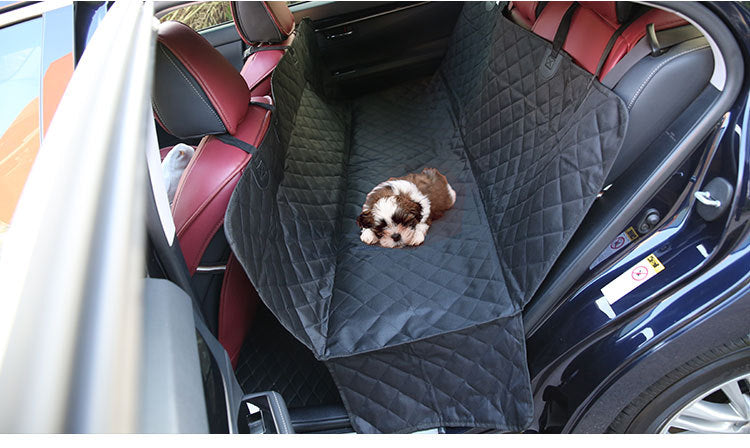 Waterproof Dog Car Seat Cover with Mesh Window & Side Flaps