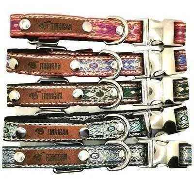 Finnigan Small Dog Collar: Personalised Engraving & Designer Fabrics